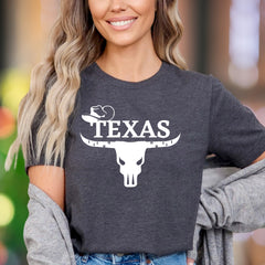 "TEXAS" | Cowboy Skull Graphic Unisex Adult T-Shirt | Western Lifestyle Apparel