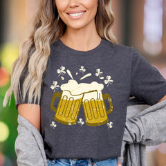 "Cheers & Shamrocks" | Distressed Graphic Unisex Adult T-Shirt | Festive Celebration Wear