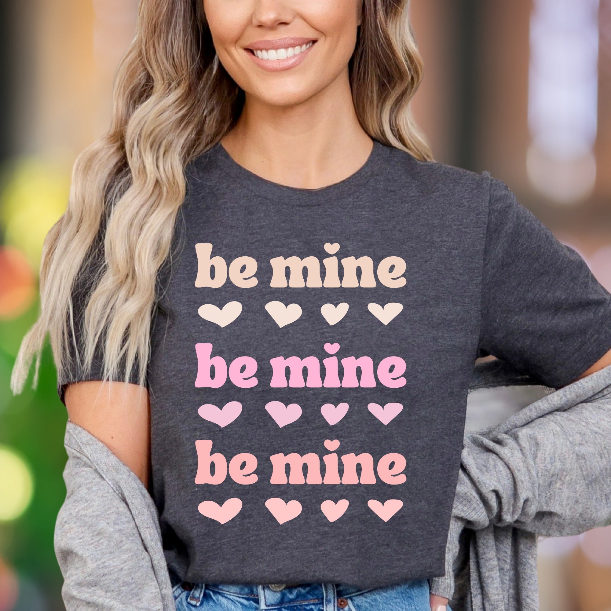 "be mine" | Retro Typography Unisex Adult T-Shirt | Affectionate Lifestyle