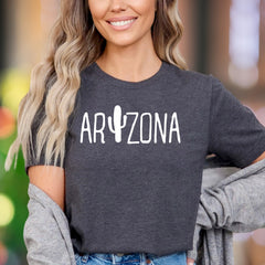 "ARIZONA" | Cactus Typography Unisex Adult T-Shirt | State Pride