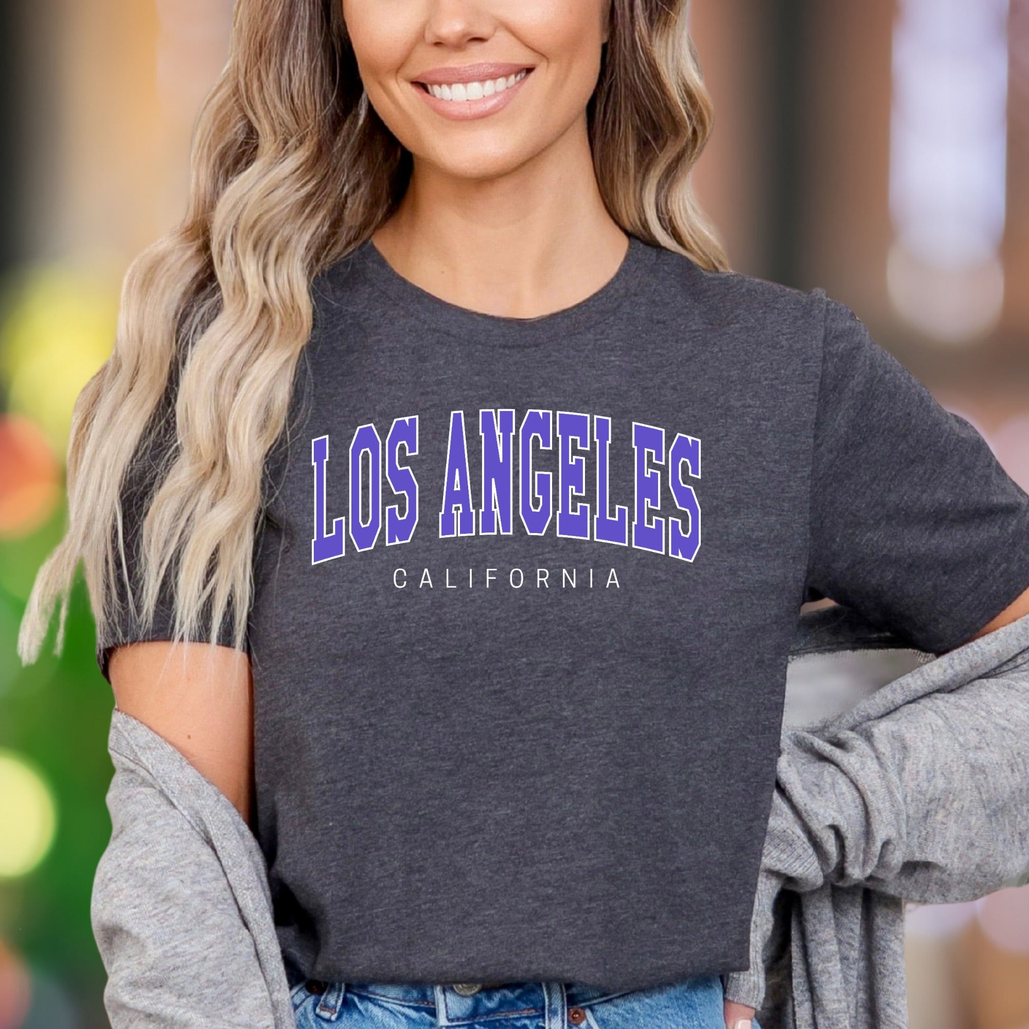 "LOS ANGELES CALIFORNIA" | Arch Typography Unisex Adult T-Shirt | West Coast Lifestyle