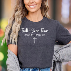 "Faith Over Fear" | Minimal Typography Unisex Adult T-Shirt | Motivational Lifestyle