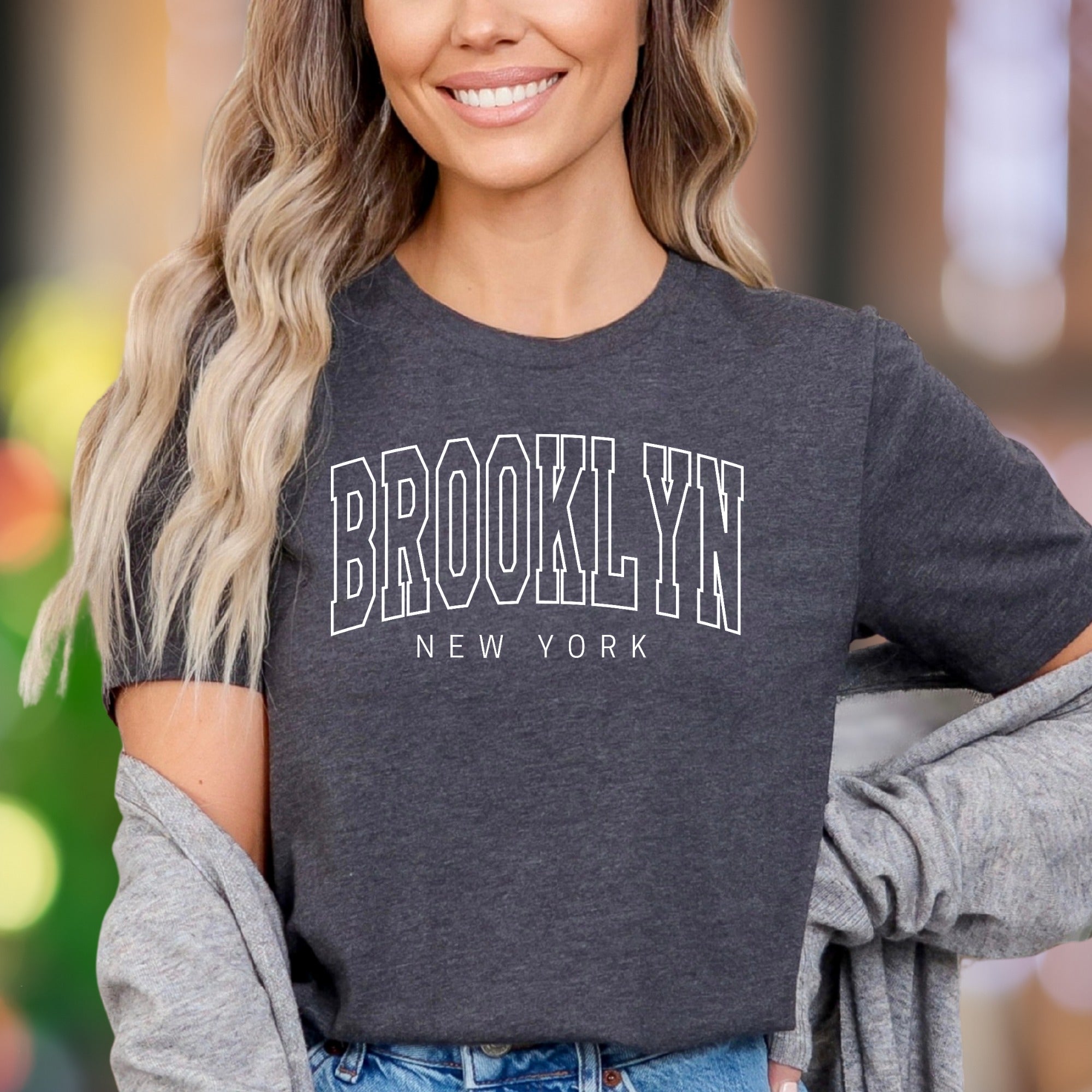 "BROOKLYN NEW YORK" | Modern Typography Unisex Adult T-Shirt | City Lifestyle