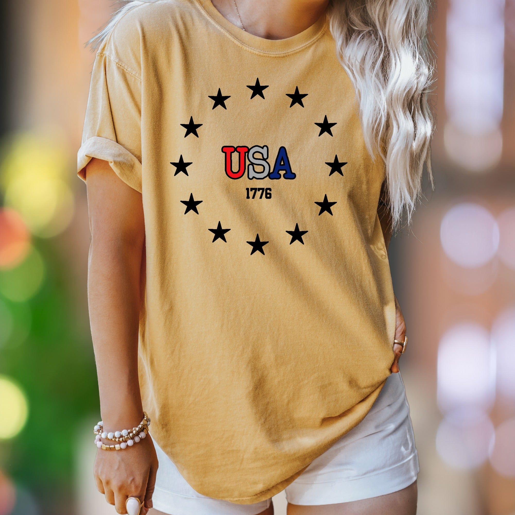 "USA 1776" | Comfort Colors Unisex Adult T-Shirt | Patriotic Vintage Style
