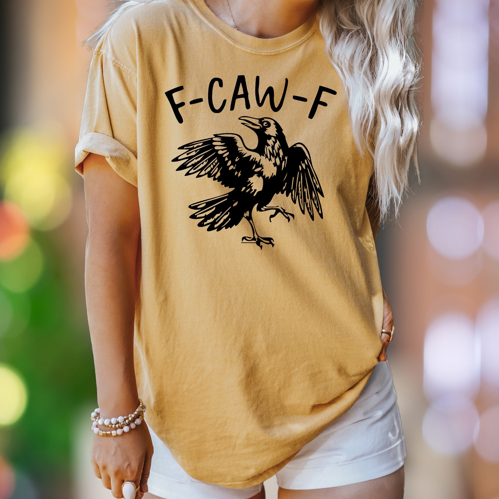 "F-CAW-F" | Comfort Colors Unisex Adult T-Shirt | Funny Crow Personality Tee