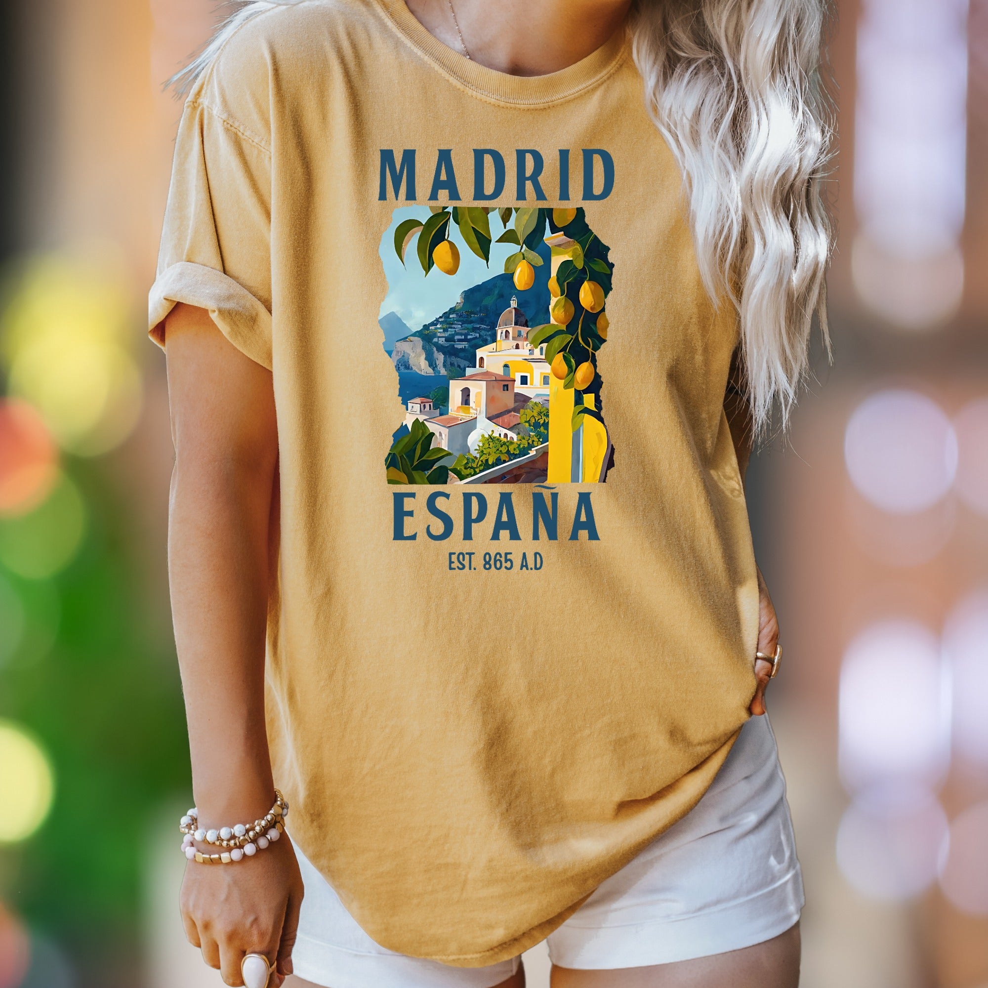 Madrid España Est. 865 A.D. | Comfort Colors Unisex Adult T-Shirt | Vintage Travel Lifestyle