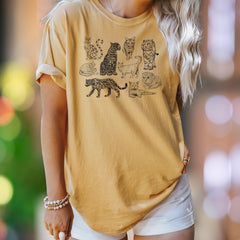 Feline Friends Collage | Comfort Colors Unisex Adult T-Shirt | Vintage Cat Lover Style