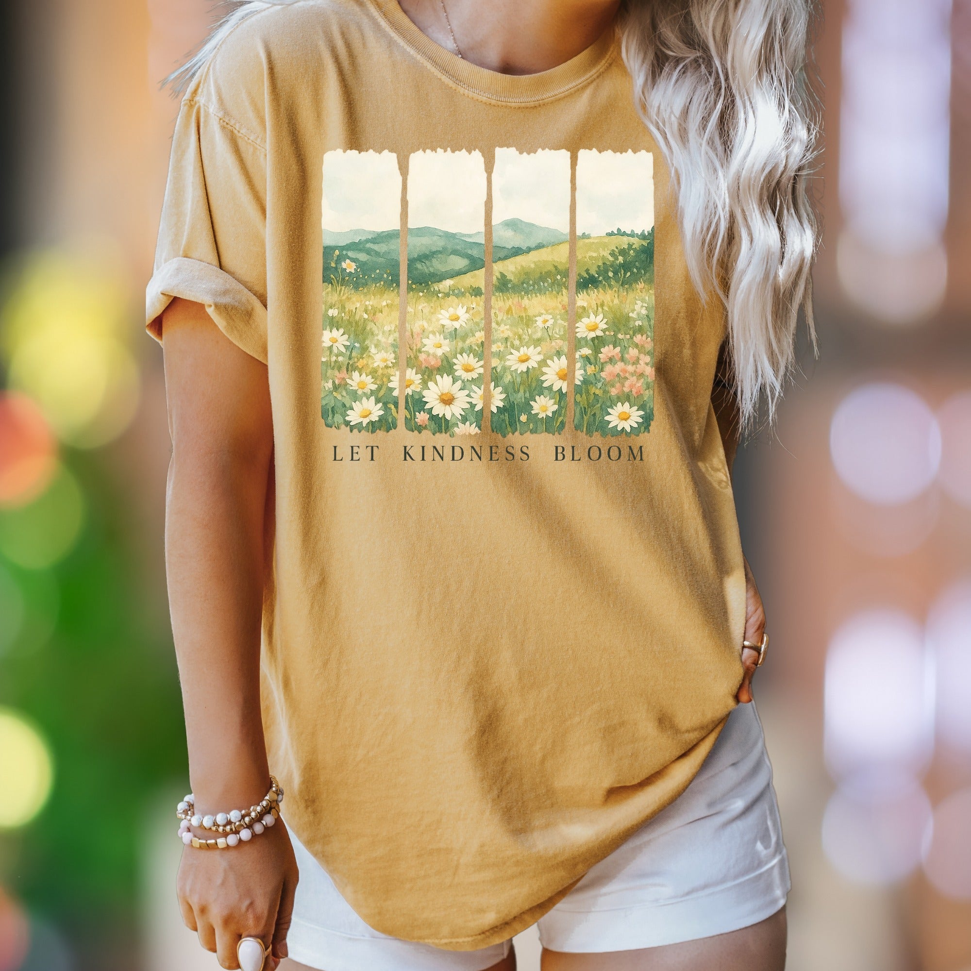 "Let Kindness Bloom" | Comfort Colors Unisex Adult T-Shirt | Nature-Inspired Motivational Tee