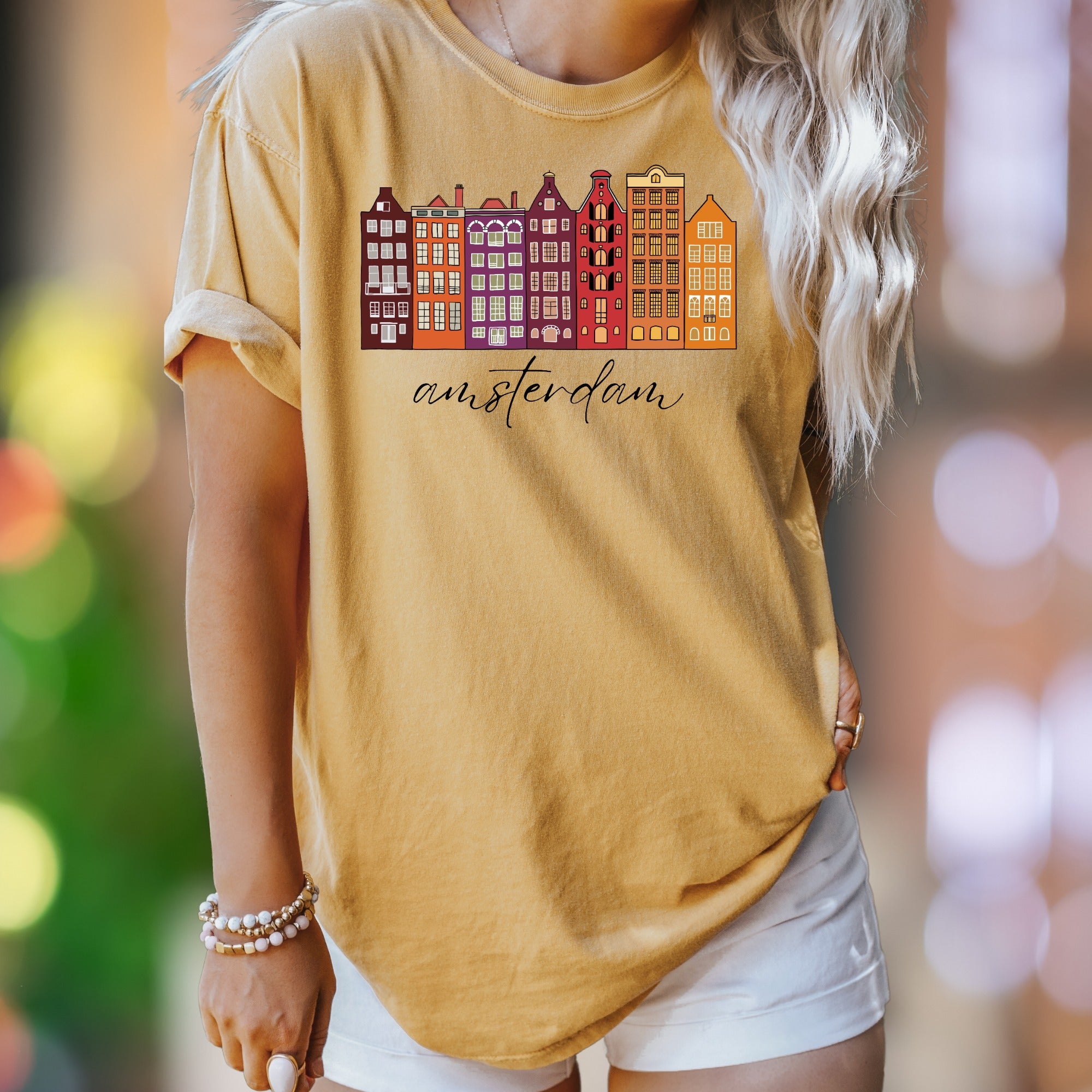 Amsterdam | Comfort Colors Unisex Adult T-Shirt | Travel Cityscape Souvenir Tee