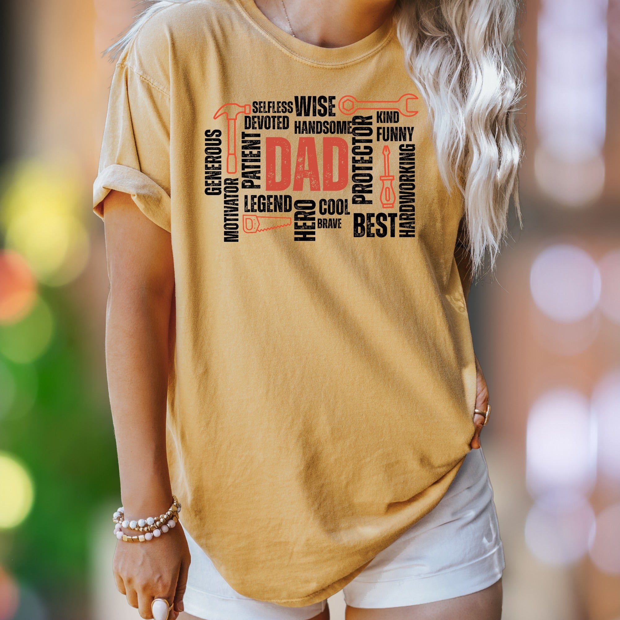 "Dad" Word Cloud | Comfort Colors Unisex Adult T-Shirt | Heartfelt Lifestyle Gift