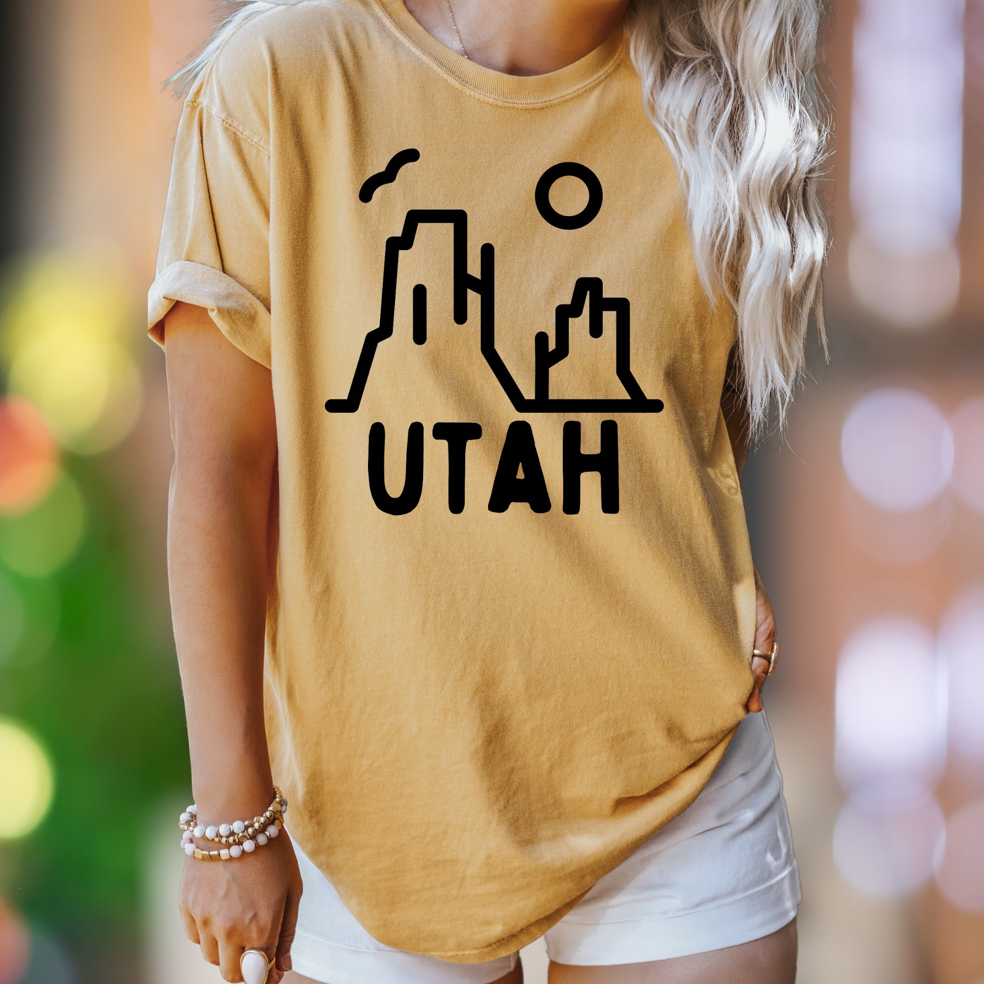 “UTAH” Minimalist Mountain Graphic | Comfort Colors Unisex Adult T-Shirt | Rustic Travel Style