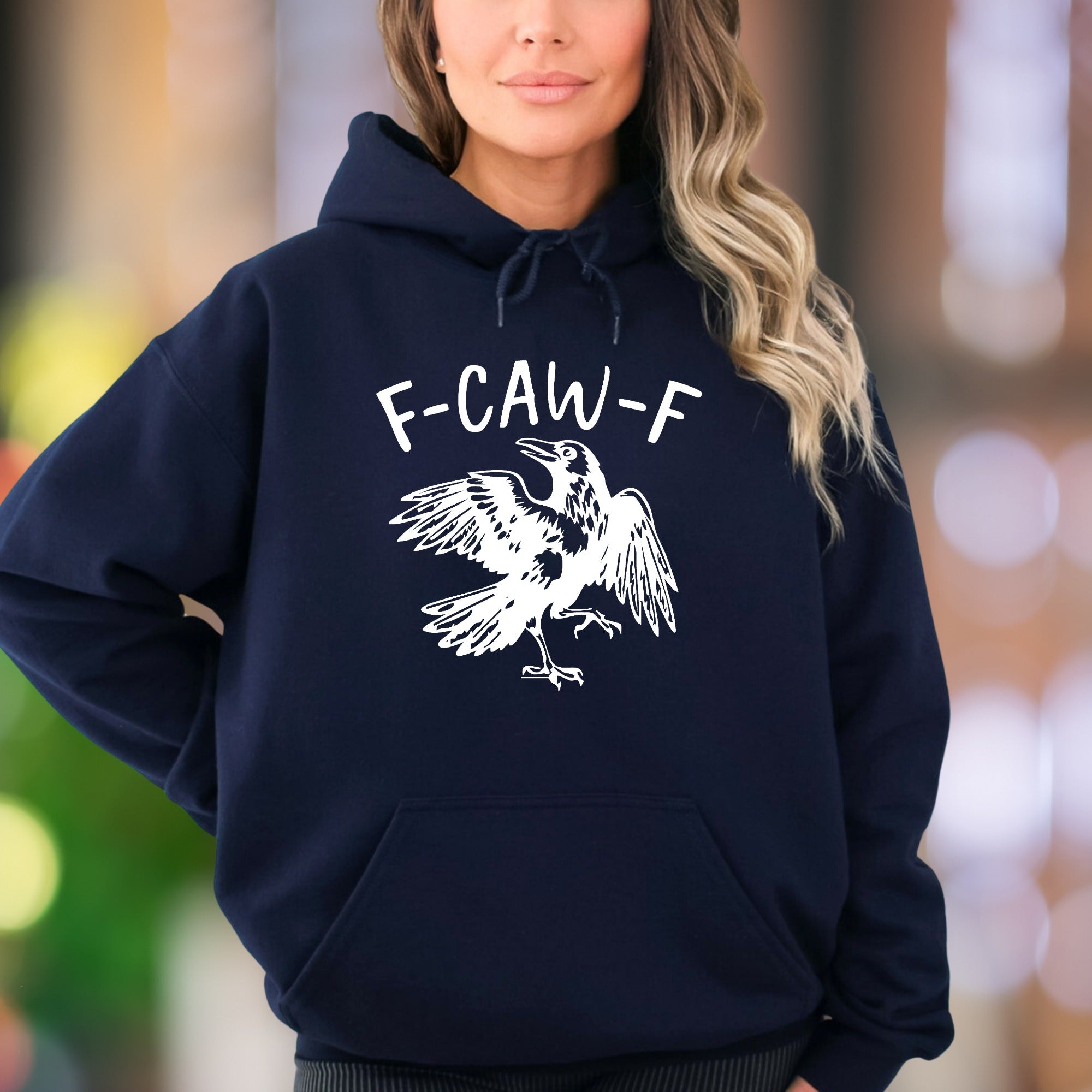 "F-CAW-F" | Funny Graphic Unisex Adult Hoodie | Humorous Lifestyle