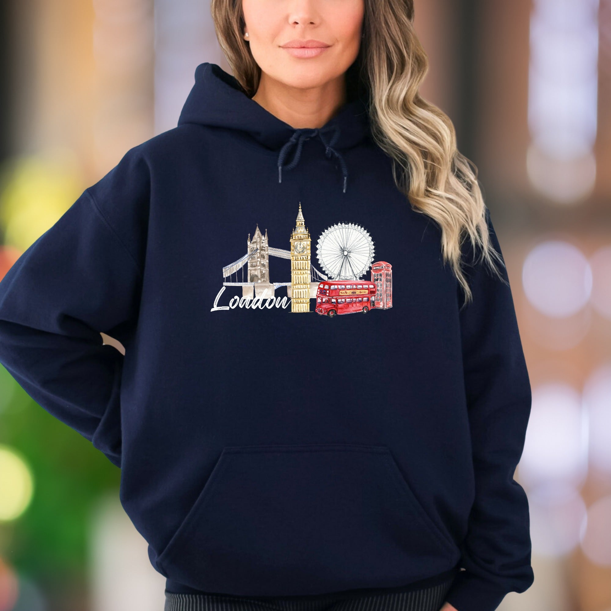 "London" | Watercolor Cityscape Unisex Adult Hoodie | Travel Lover Lifestyle