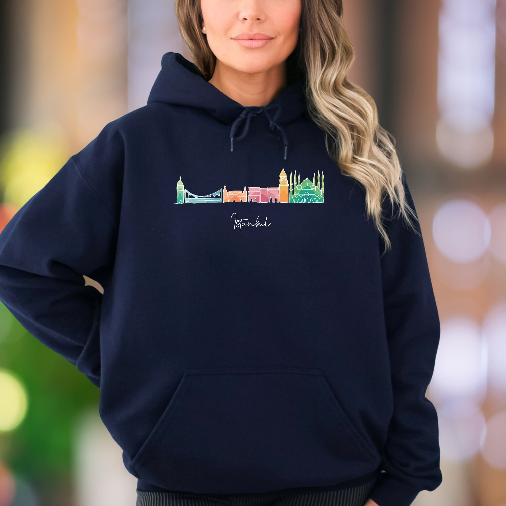 "Istanbul" | Minimal Line Art Unisex Adult Hoodie | Travel Cityscape