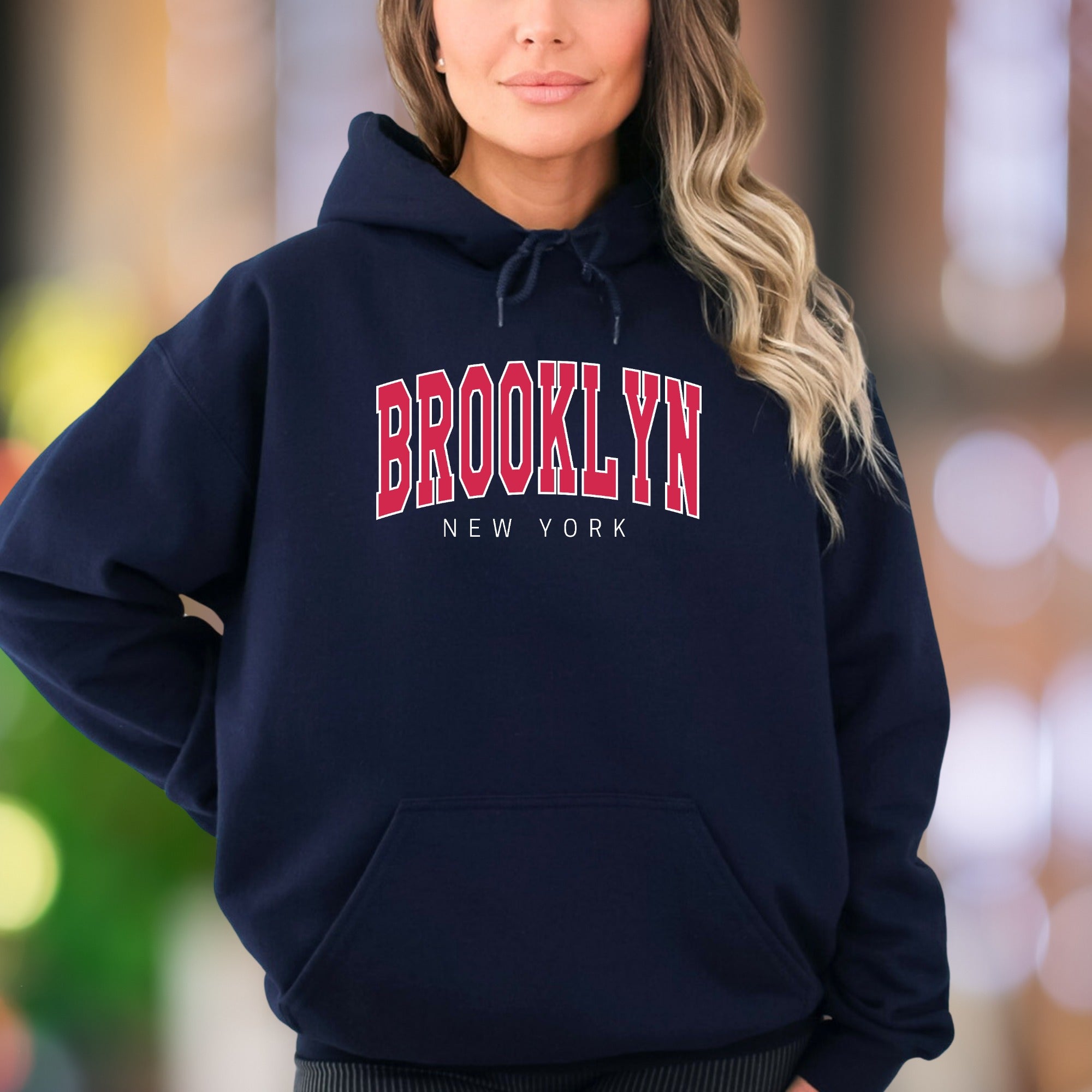 "BROOKLYN NEW YORK" | Bold Typography Unisex Adult Hoodie | Urban Lifestyle