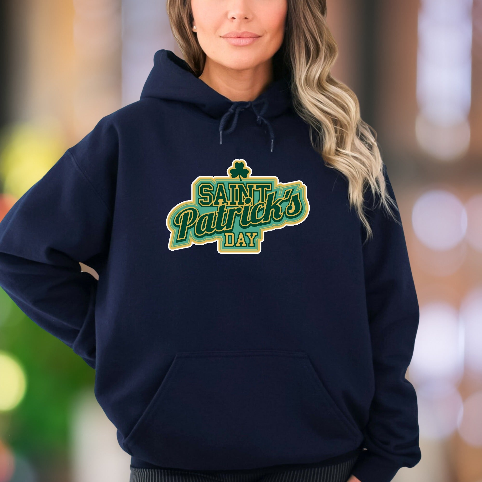 "Saint Patrick's Day" | Retro Typographic Unisex Adult Hoodie | Festive Holiday Apparel