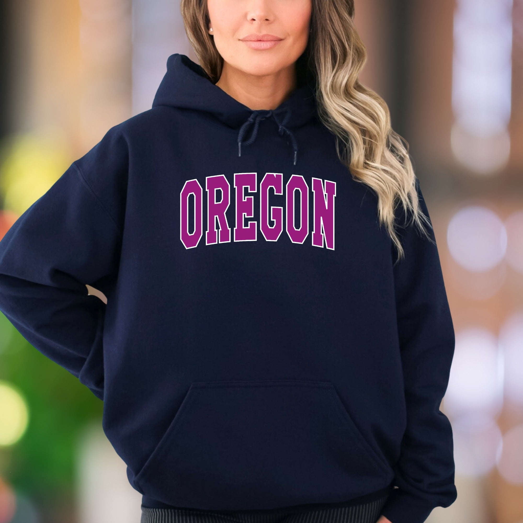 "OREGON" | Retro Block Letter Unisex Adult Hoodie | State Pride Apparel