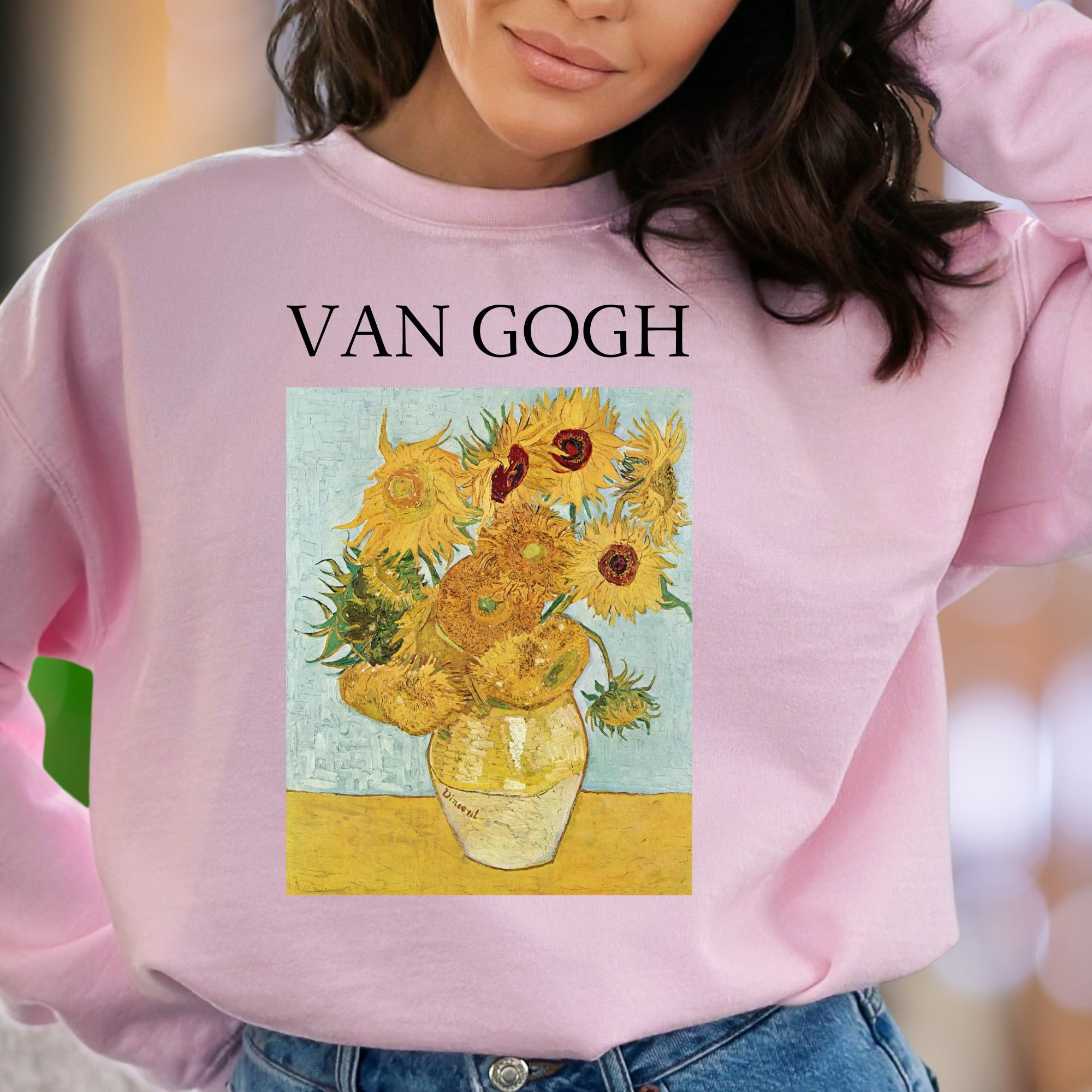 "VAN GOGH Sunflowers" | Artistic Graphic Unisex Adult Sweatshirt | Creative Expression