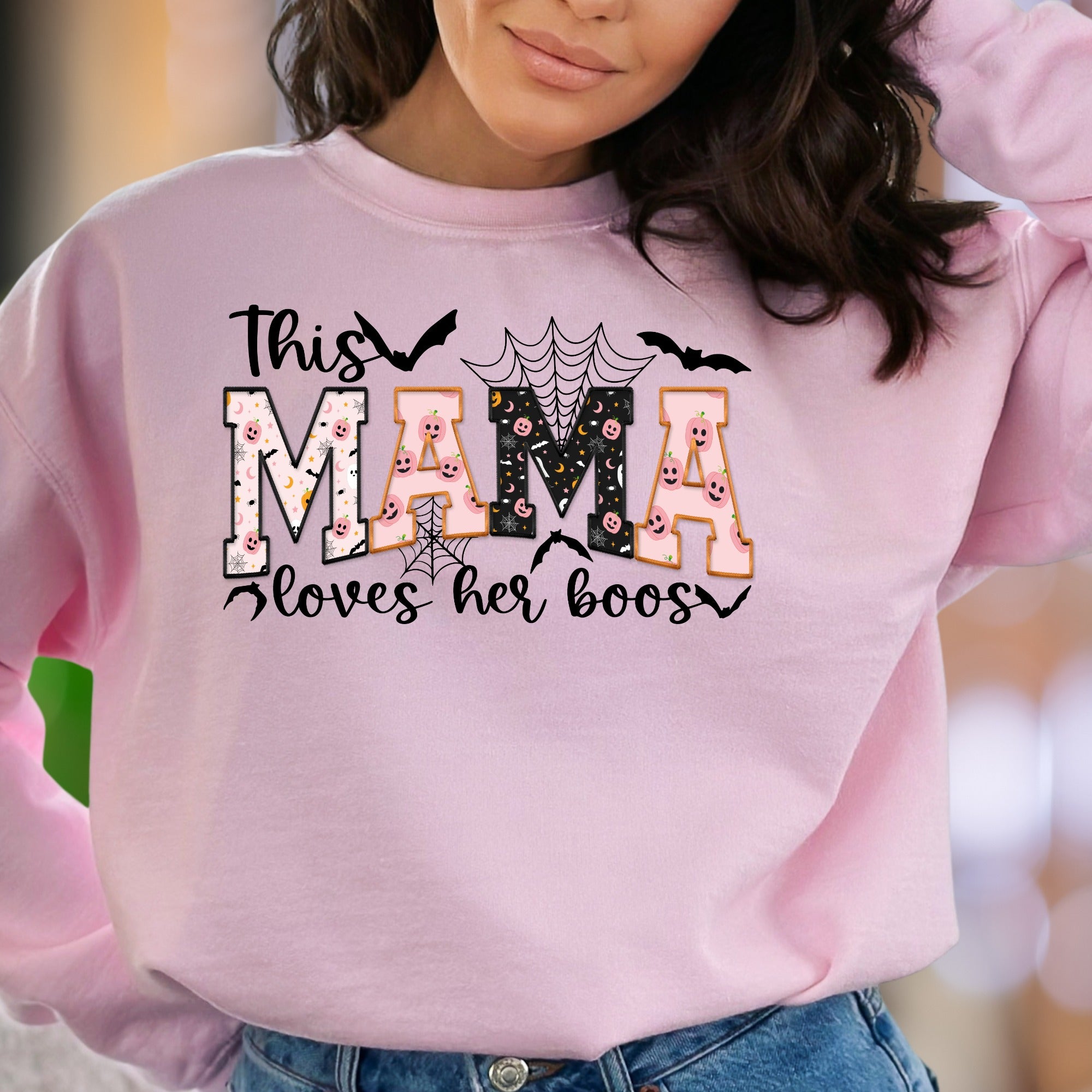 "This Mama Loves Her Boos" | Halloween Spooky Unisex Adult Sweatshirt | Festive Mom Apparel