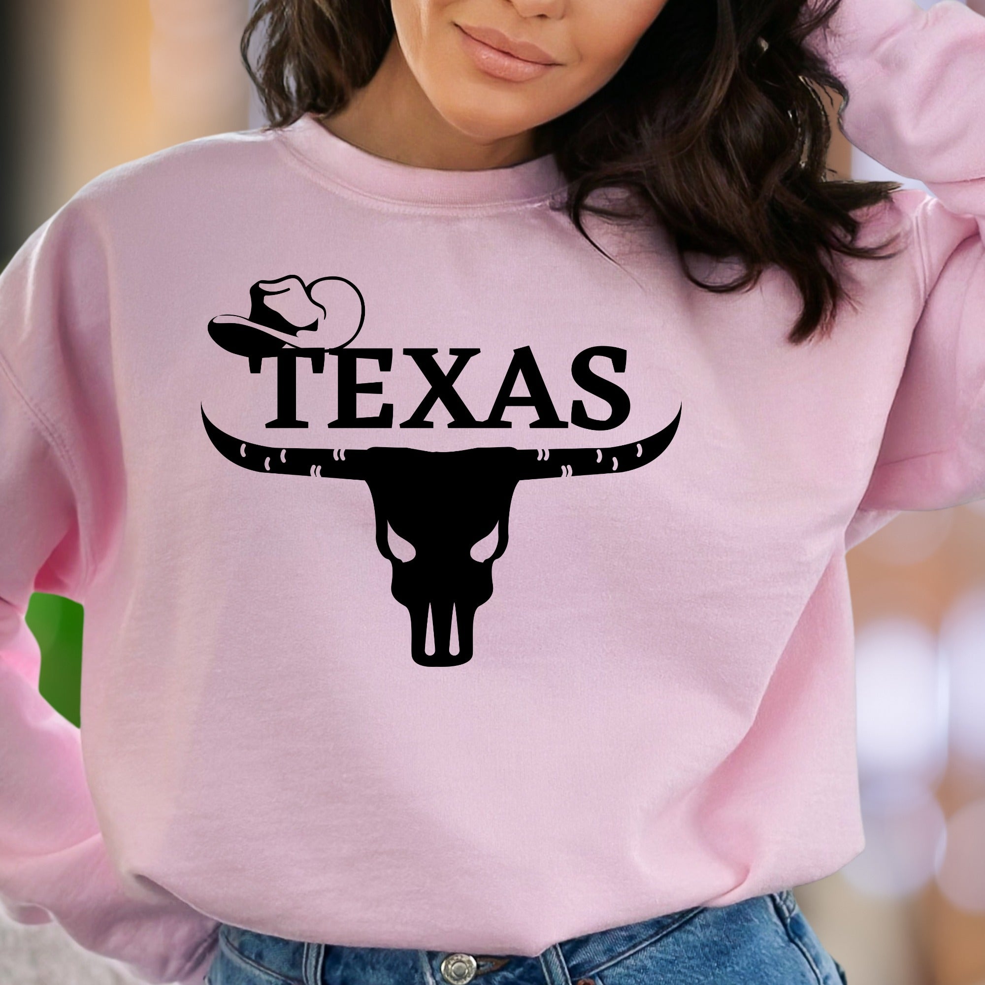 "TEXAS" | Western Skull Unisex Adult Sweatshirt | Lone Star Lifestyle