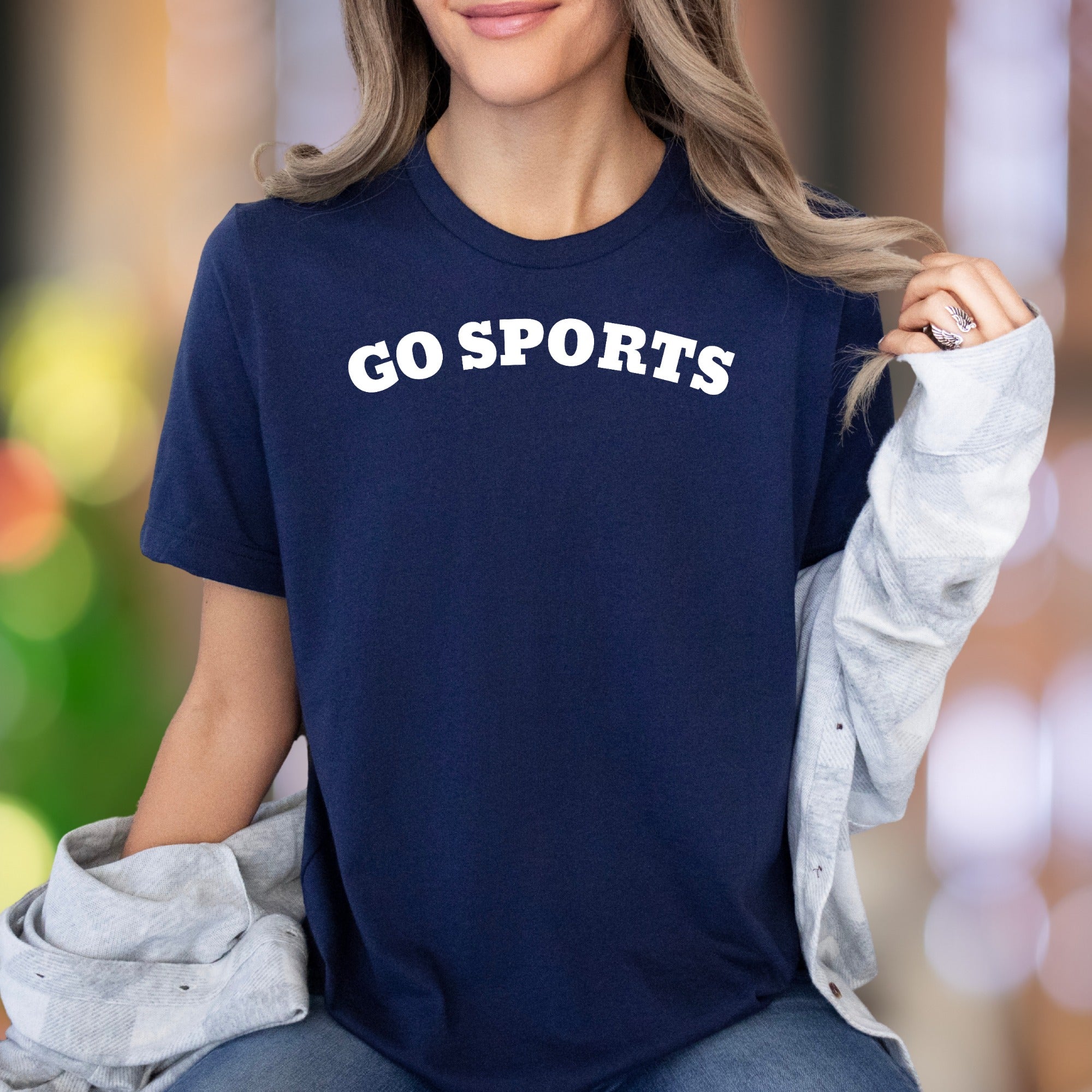 "GO SPORTS" | Funny Typography Unisex Adult T-Shirt | Casual Humor