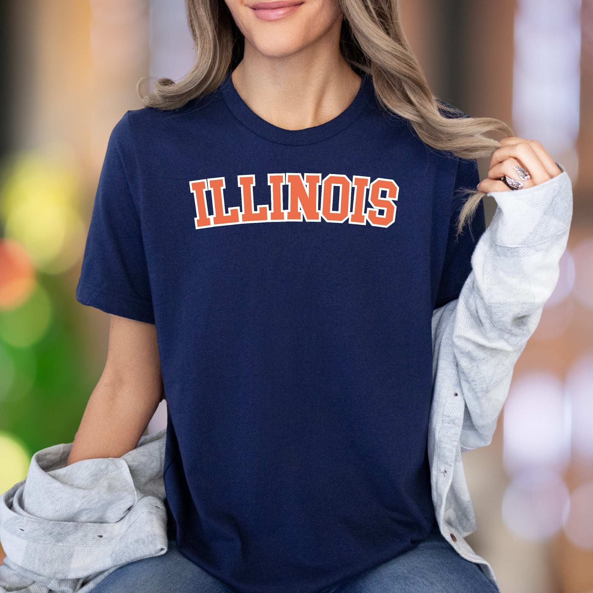 "ILLINOIS" | Collegiate Bold Typography Unisex Adult T-Shirt | Regional Pride Apparel