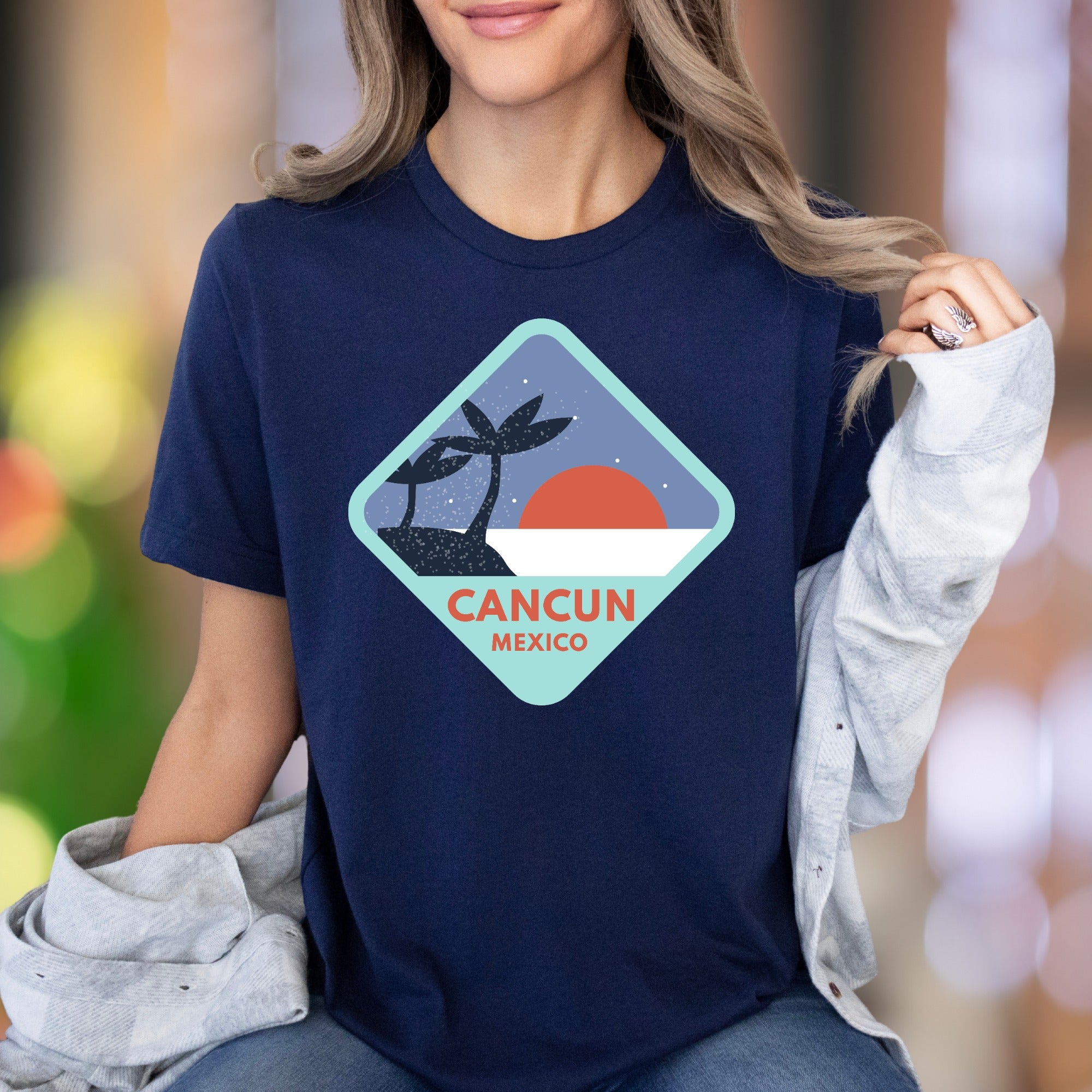 "Cancun Mexico" | Retro Travel Graphic Unisex Adult T-Shirt | Vacation Lifestyle