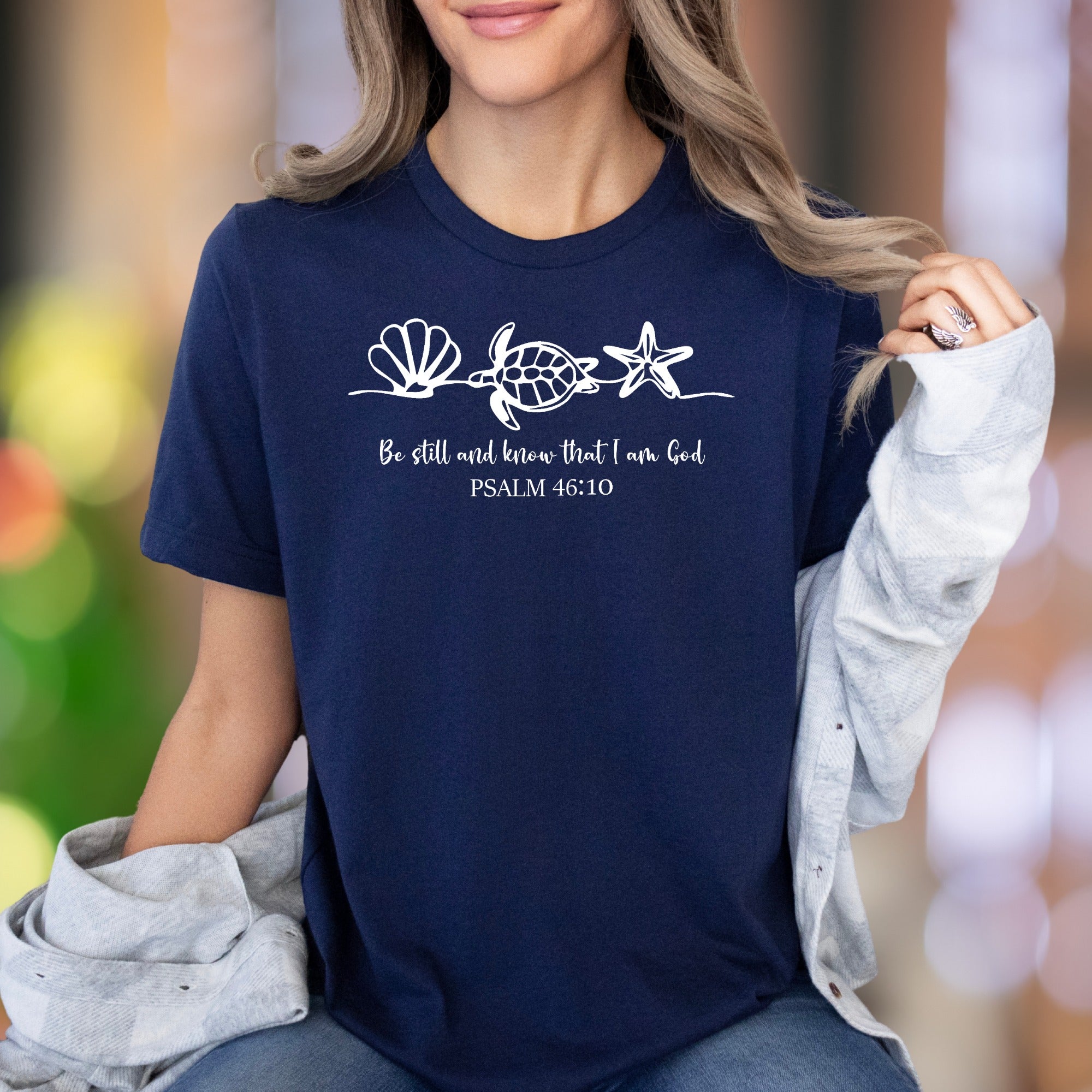 "Be Still and Know That I Am God" | Sea Life Graphic Unisex Adult T-Shirt | Faith-Inspired Lifestyle