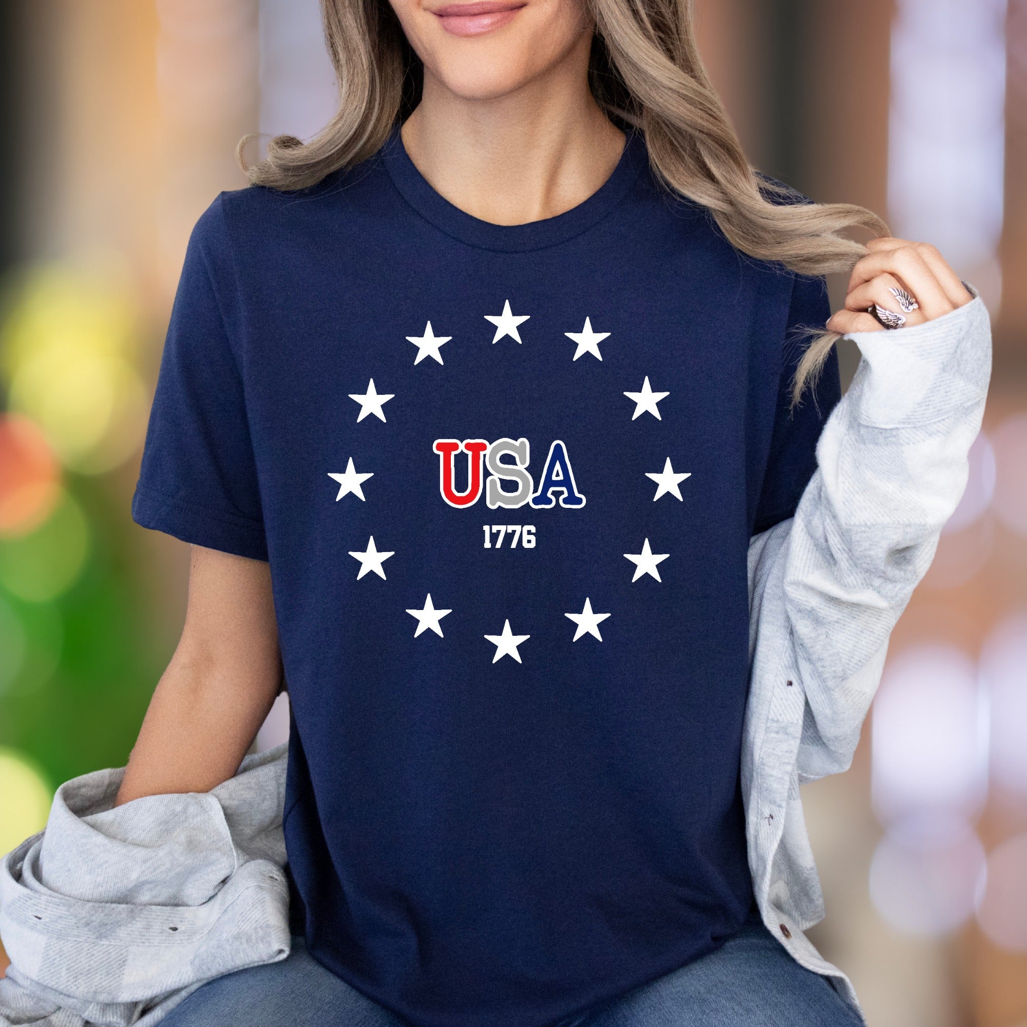 "USA 1776" | Retro Patriotic Unisex Adult T-Shirt | American Heritage