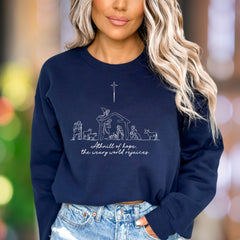 "A thrill of hope, the weary world rejoices" | Minimal Nativity Unisex Adult Sweatshirt | Inspirational Lifestyle