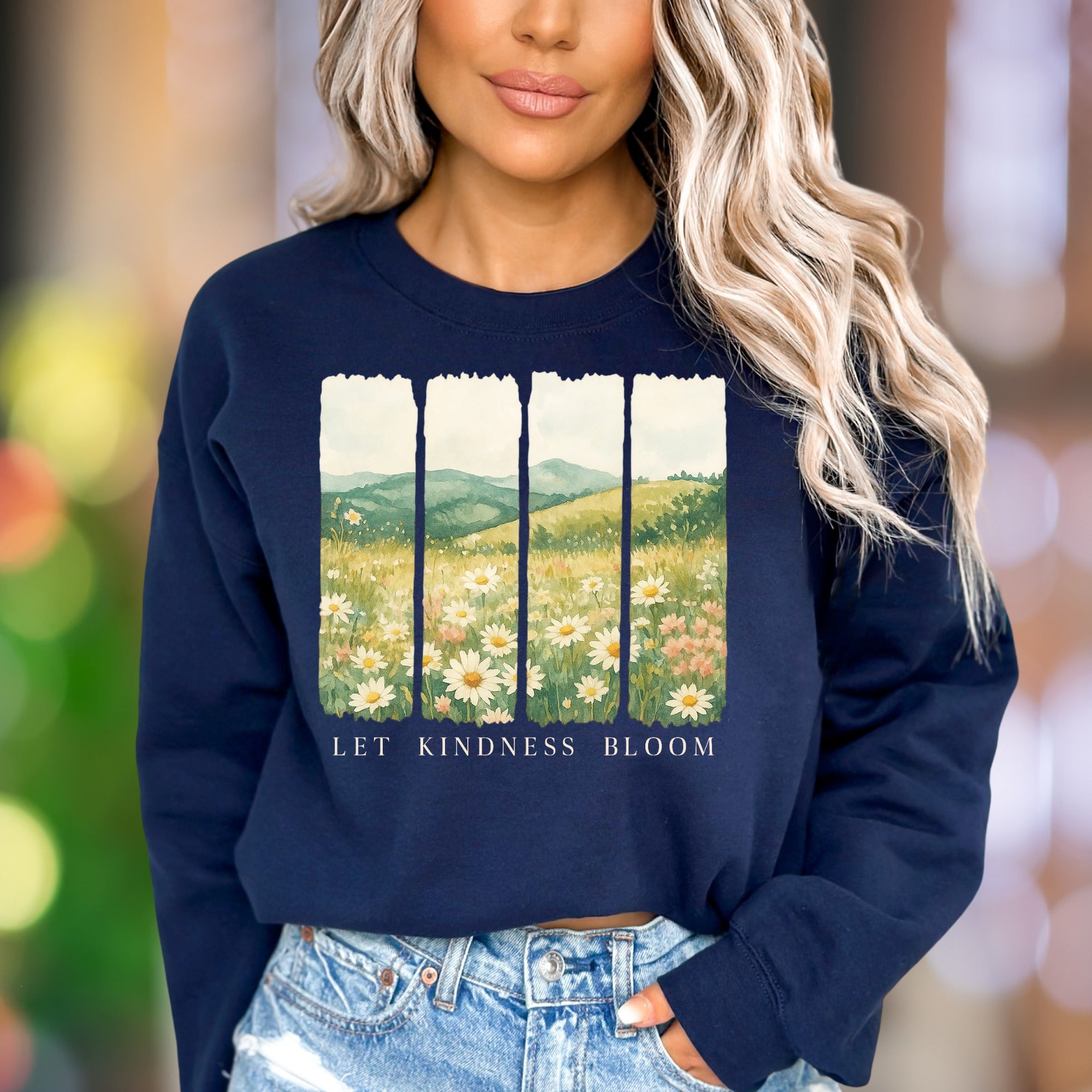 "Let Kindness Bloom" | Nature Watercolor Unisex Adult Sweatshirt | Inspirational Lifestyle