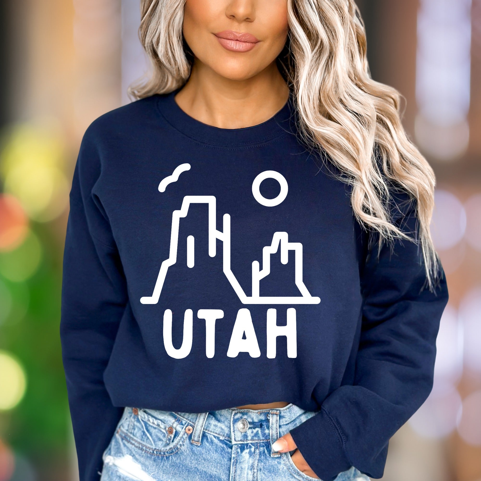 "Utah" | Minimal Nature Graphic Unisex Adult Sweatshirt | Outdoor Lifestyle