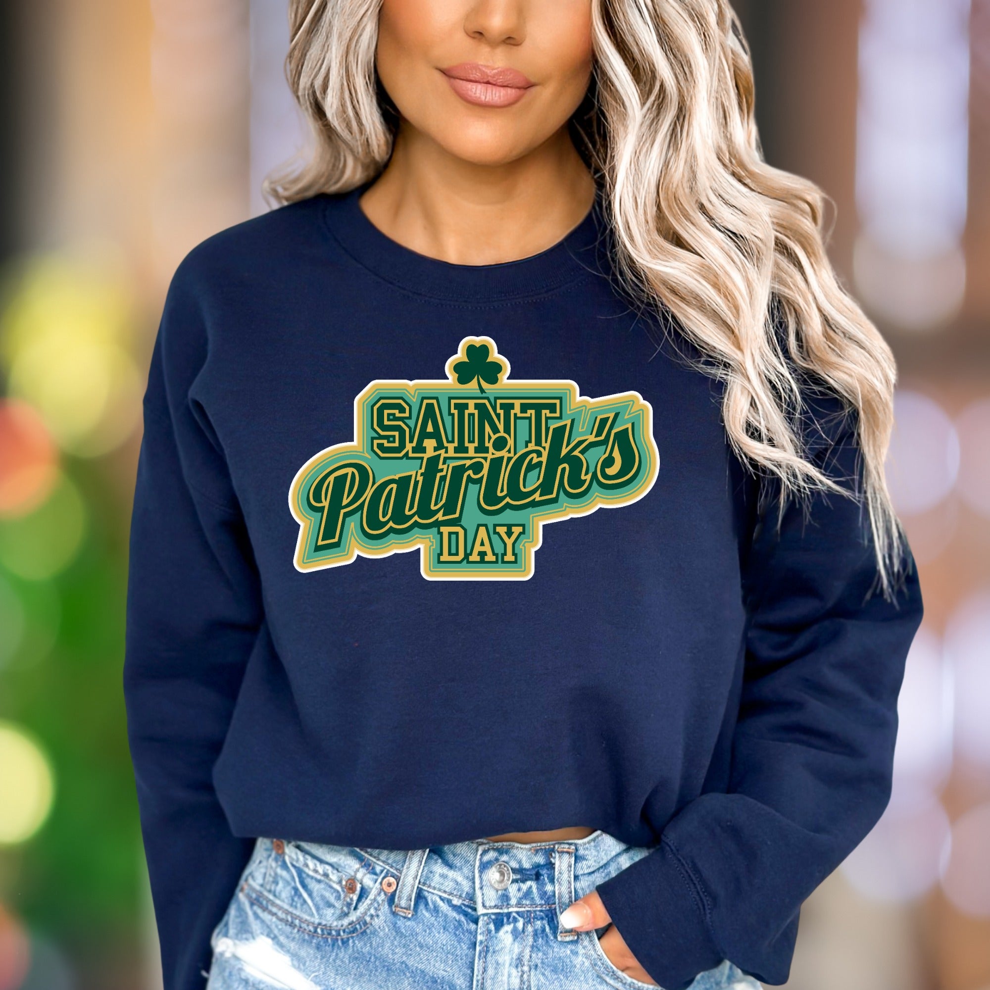 "Saint Patrick's Day" | Retro Typography Unisex Adult Sweatshirt | Festive Holiday Apparel