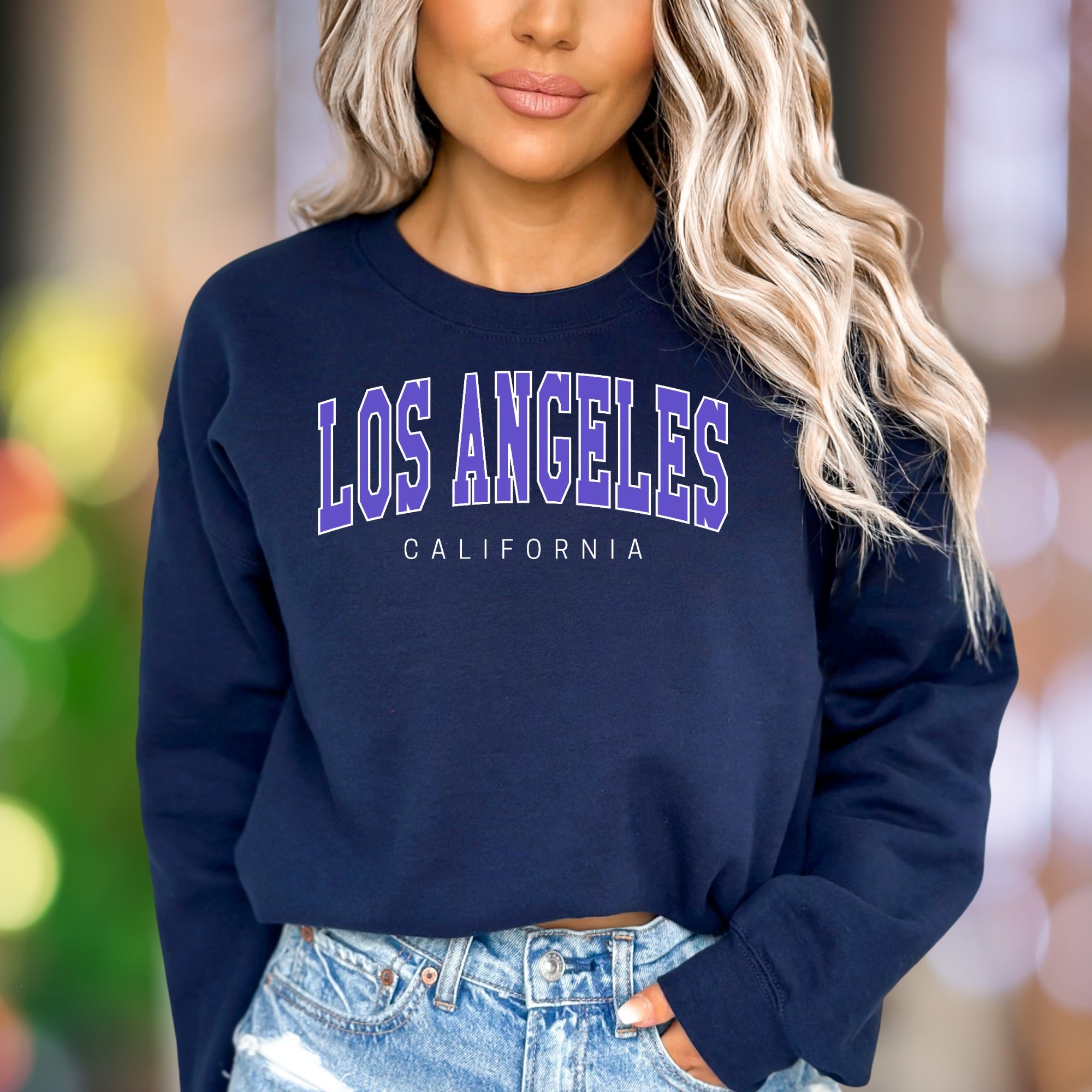 "LOS ANGELES CALIFORNIA" | Retro Varsity Unisex Adult Sweatshirt | City Lifestyle