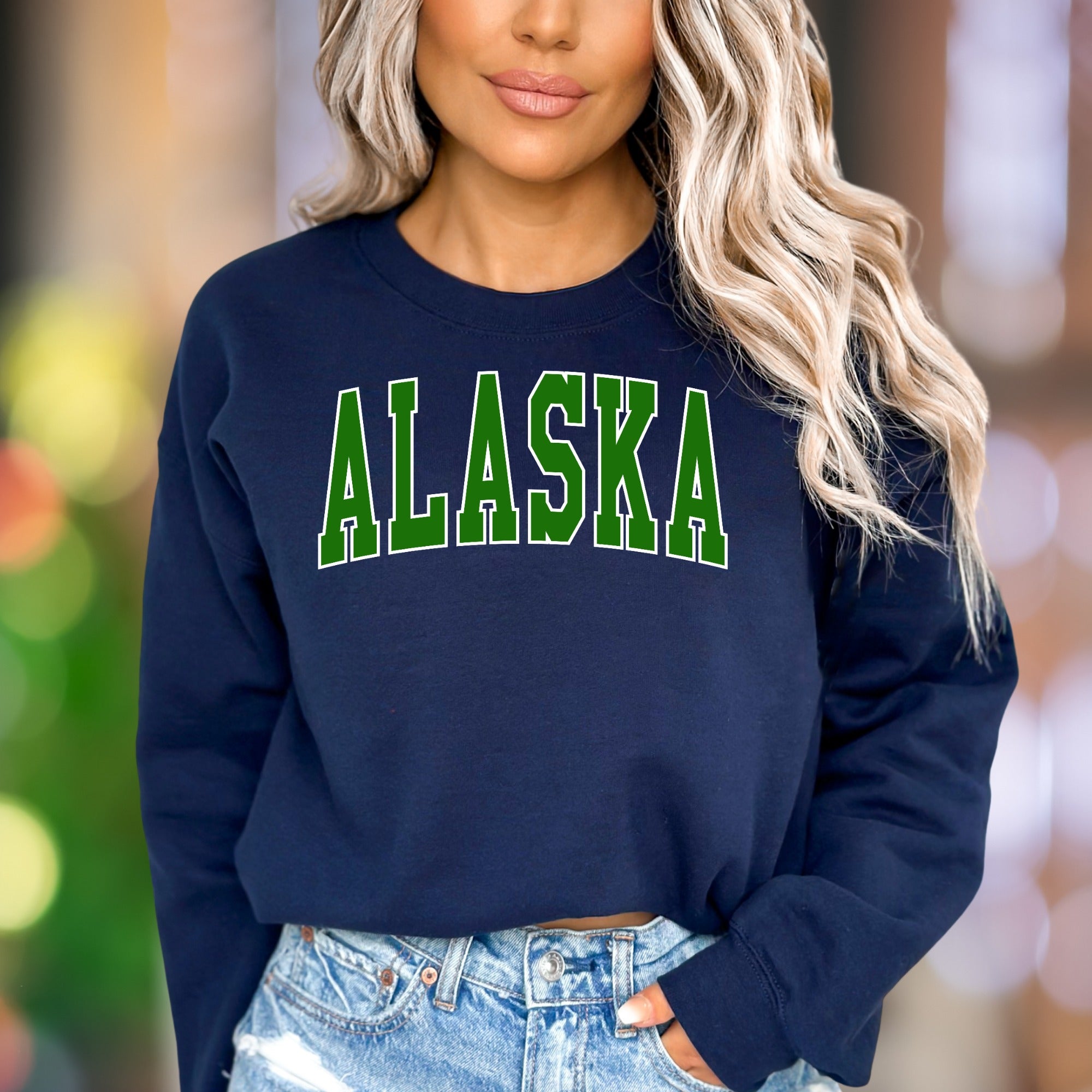 "ALASKA" | Varsity Typography Unisex Adult Sweatshirt | State Pride Lifestyle
