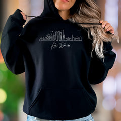 "Abu Dhabi" | Minimal Skyline Unisex Adult Hoodie | Travel Lifestyle Apparel