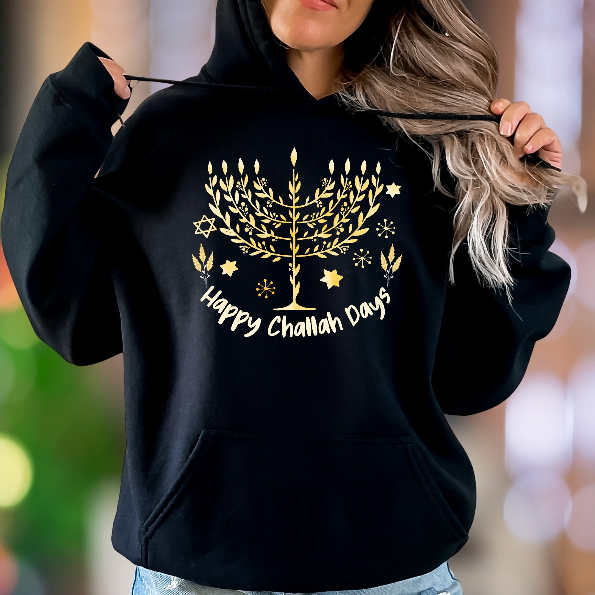 "Happy Challah Days" | Watercolor Graphic Unisex Adult Hoodie | Festive Celebration