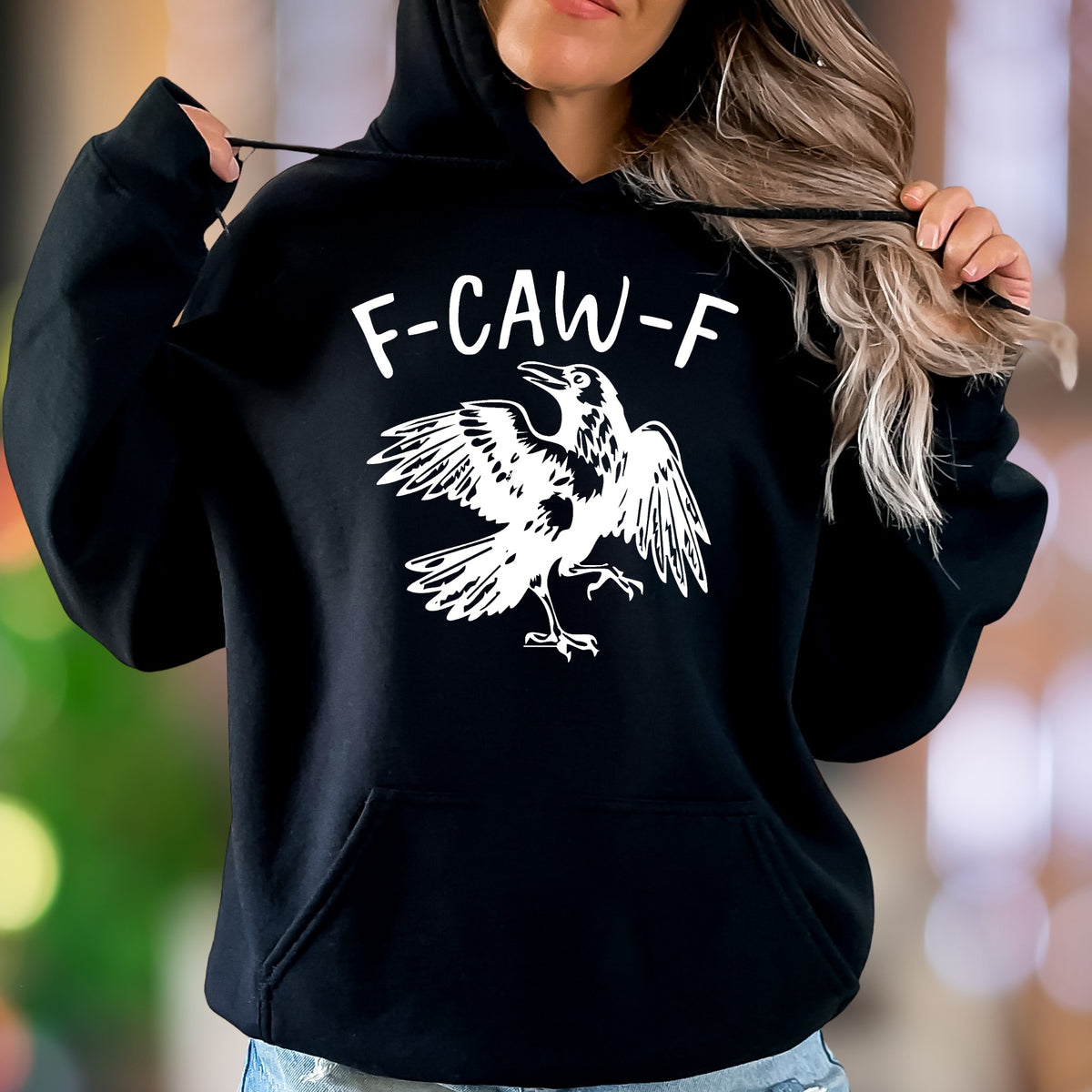 "F-CAW-F" | Funny Graphic Unisex Adult Hoodie | Humorous Lifestyle