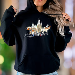 "Prague" | City Sketch Streetwear Unisex Adult Hoodie | Travel Lifestyle