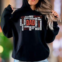 "DAD" Word Cloud Graphic Unisex Adult Hoodie | Motivational Identity