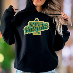 "Saint Patrick's Day" | Retro Typographic Unisex Adult Hoodie | Festive Holiday Apparel