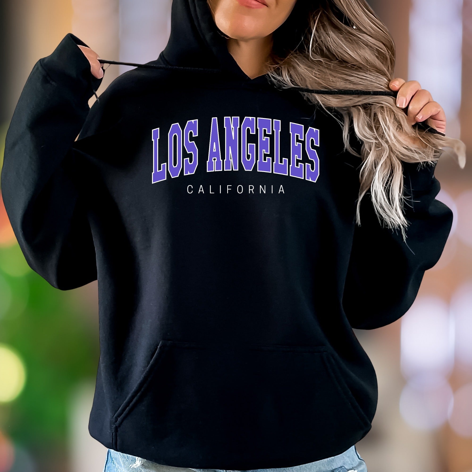 "Los Angeles California" | Bold Typography Unisex Adult Hoodie | Streetwear Lifestyle