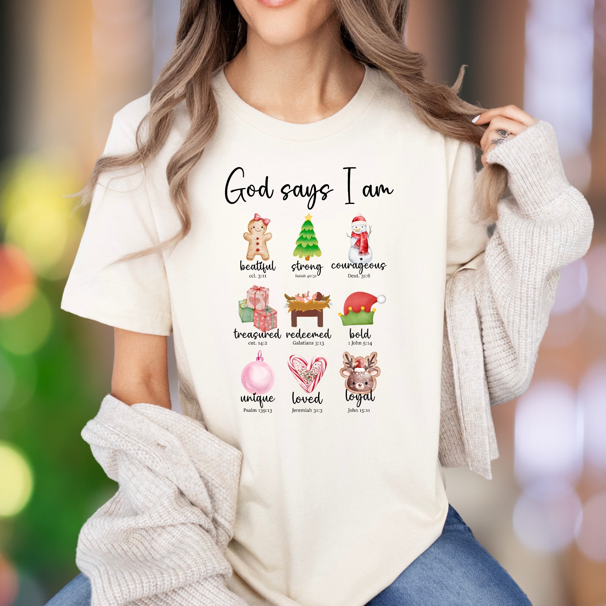"God says I am" | Christmas Affirmation Unisex Adult T-Shirt | Holiday Lifestyle