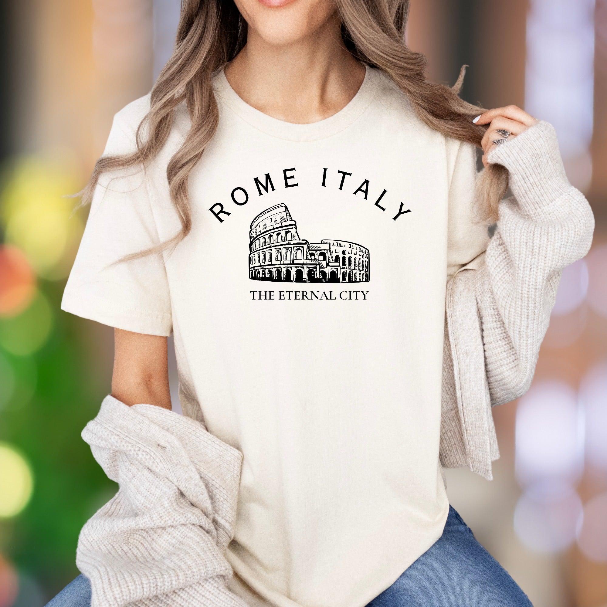 "Rome Italy The Eternal City" | Vintage Colosseum Unisex Adult T-Shirt | Travel Lifestyle