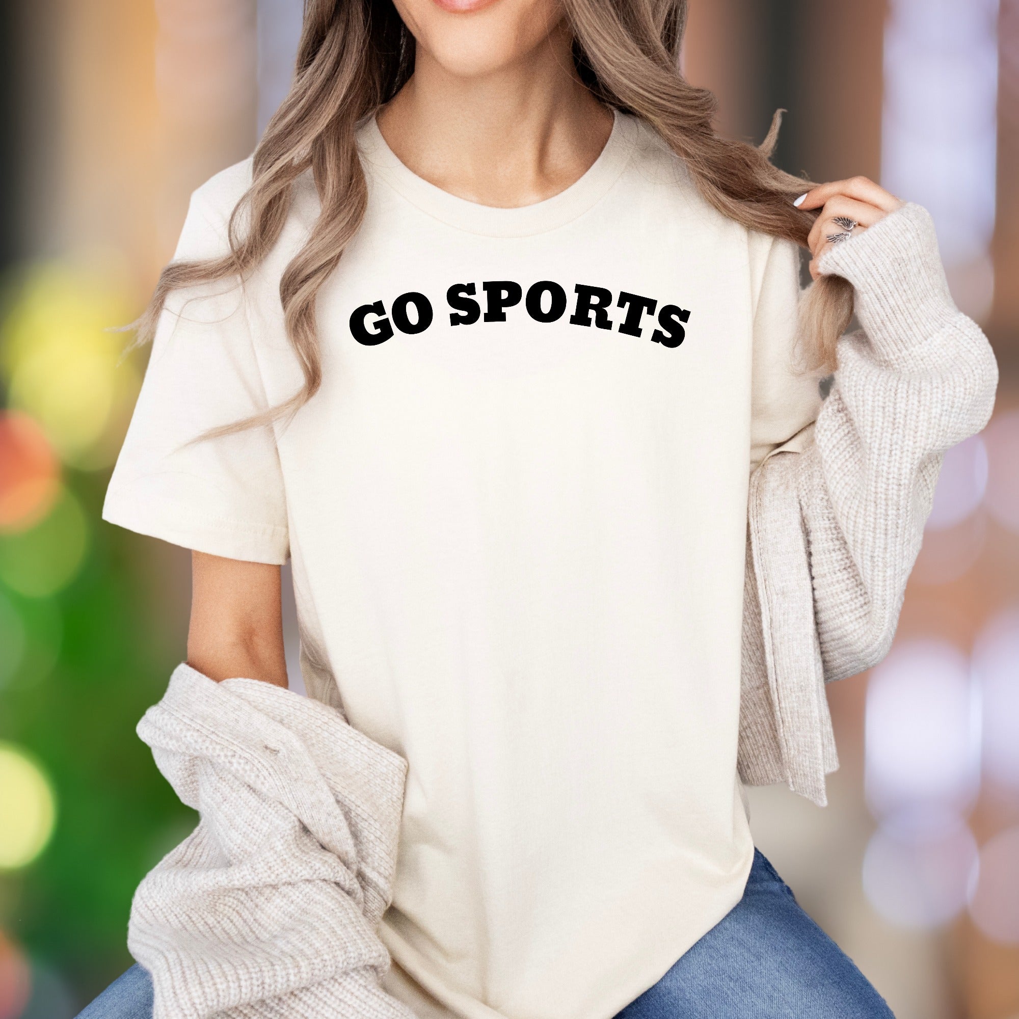 "GO SPORTS" | Funny Typography Unisex Adult T-Shirt | Casual Humor