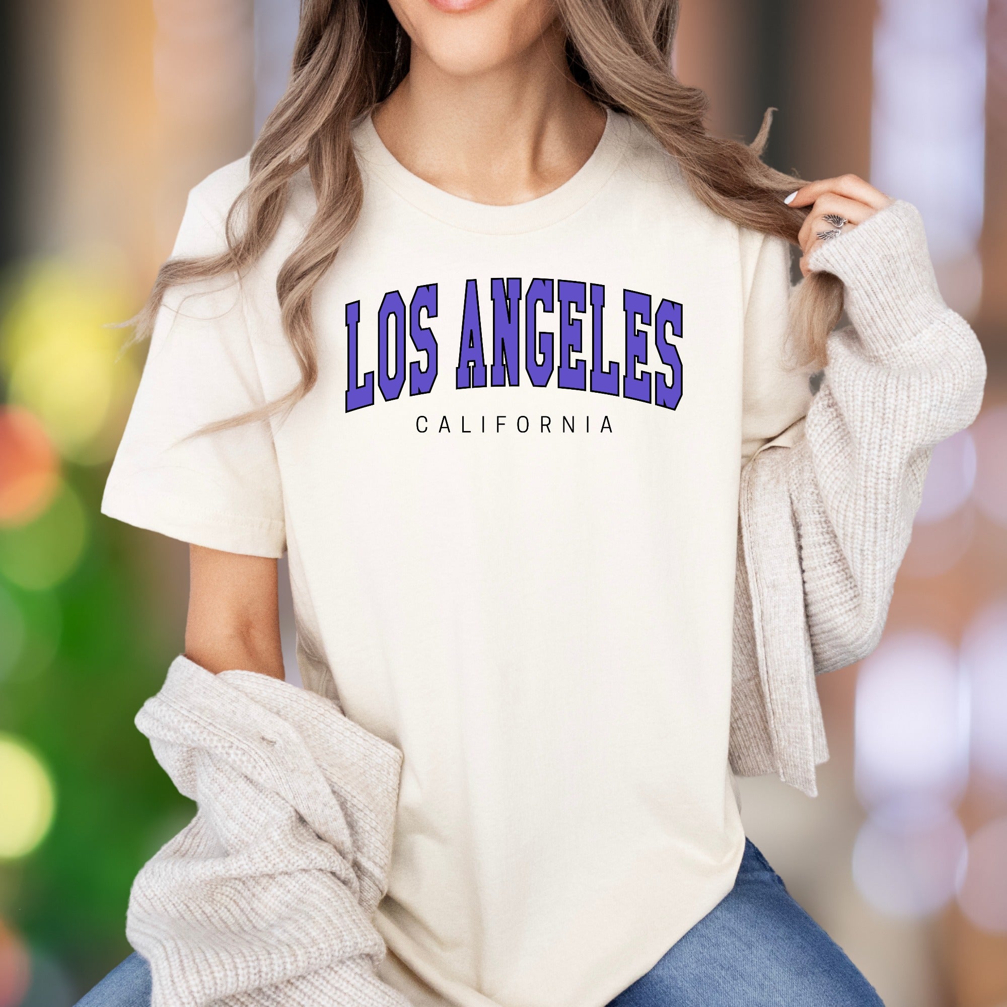 "Los Angeles California" | Arch Text Streetwear Unisex Adult T-Shirt | City Lifestyle