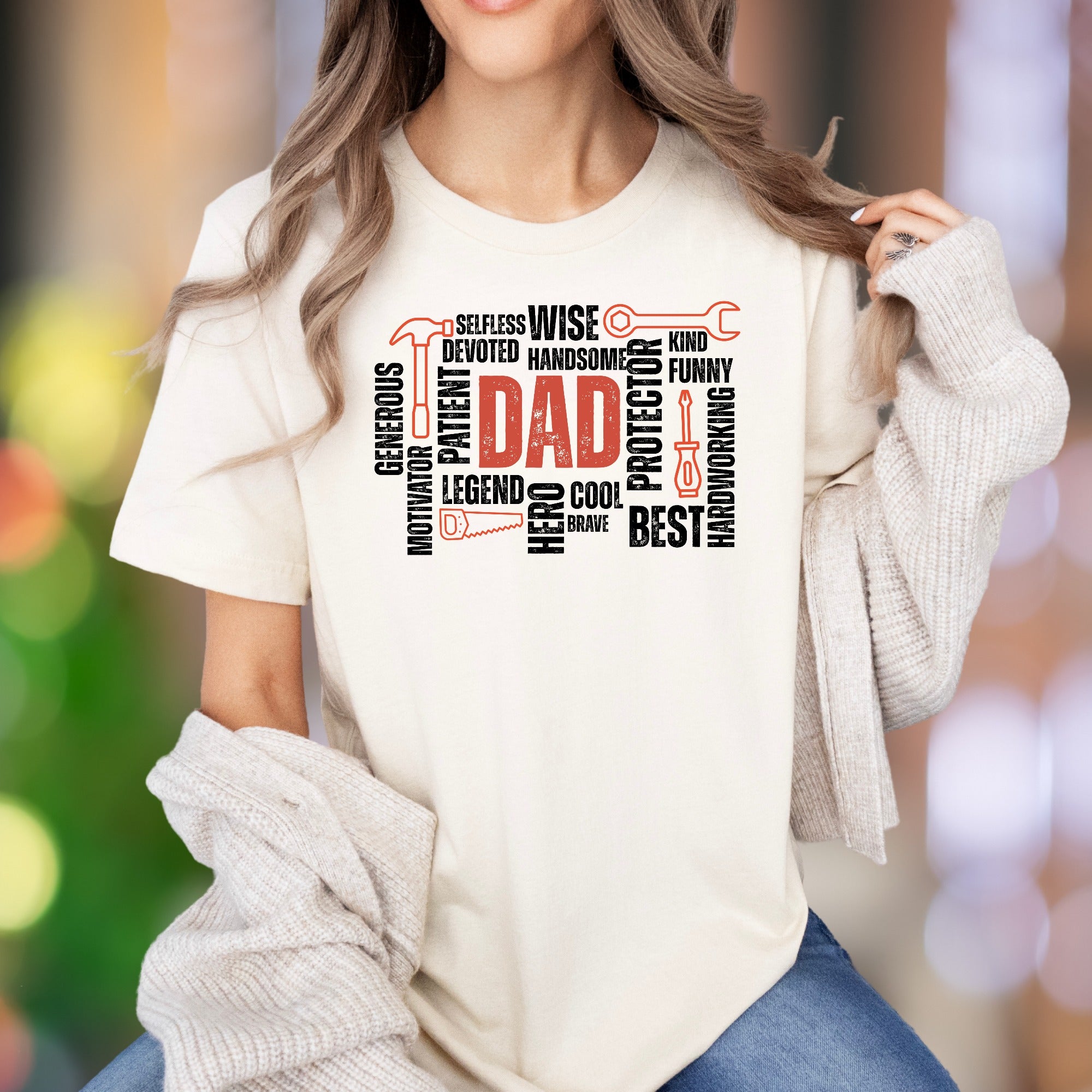 "DAD" Defined | Word Cloud Typography Unisex Adult T-Shirt | Family Love Lifestyle