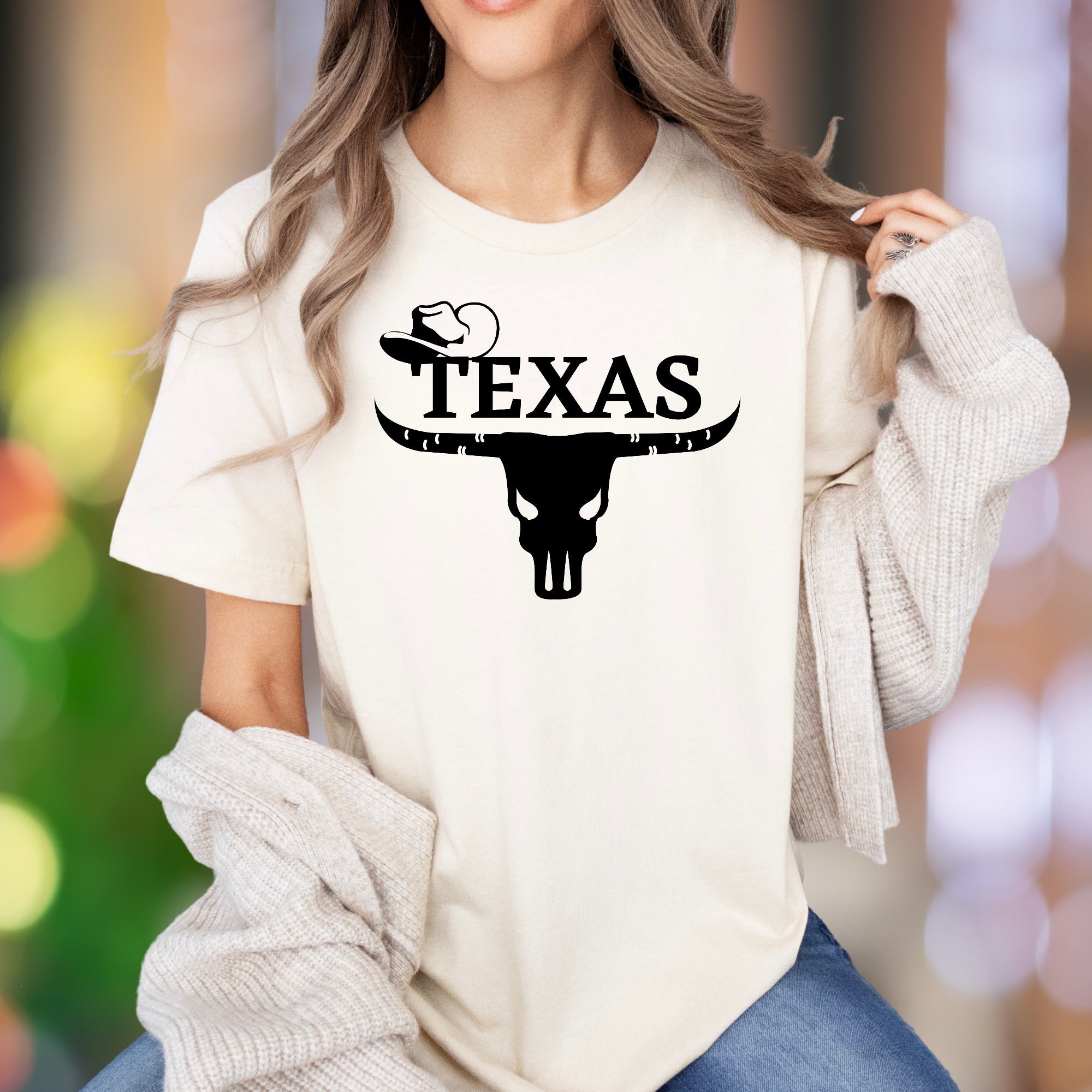 "TEXAS" | Cowboy Skull Graphic Unisex Adult T-Shirt | Western Lifestyle Apparel