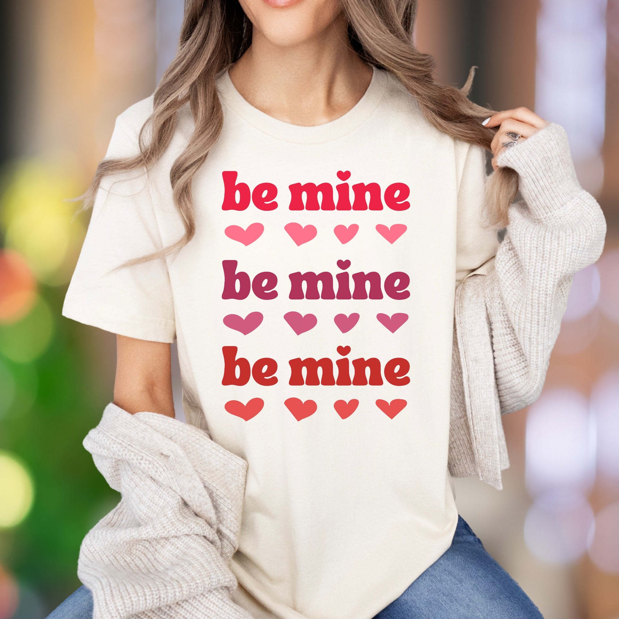 "be mine" | Retro Typography Unisex Adult T-Shirt | Affectionate Lifestyle