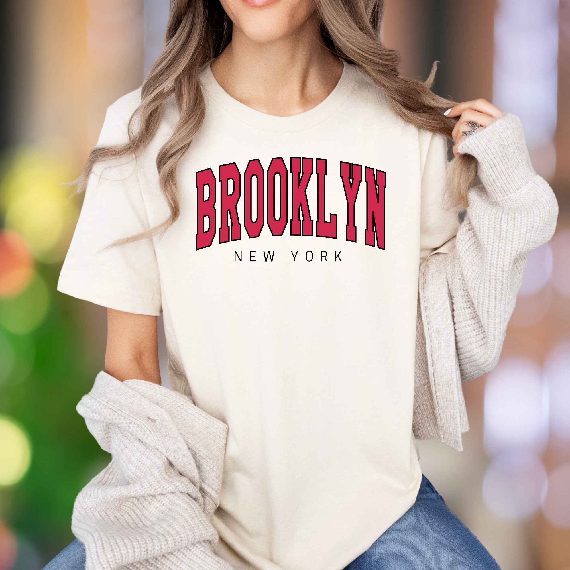 "Brooklyn New York" | Bold Typography Unisex Adult T-Shirt | City Lifestyle